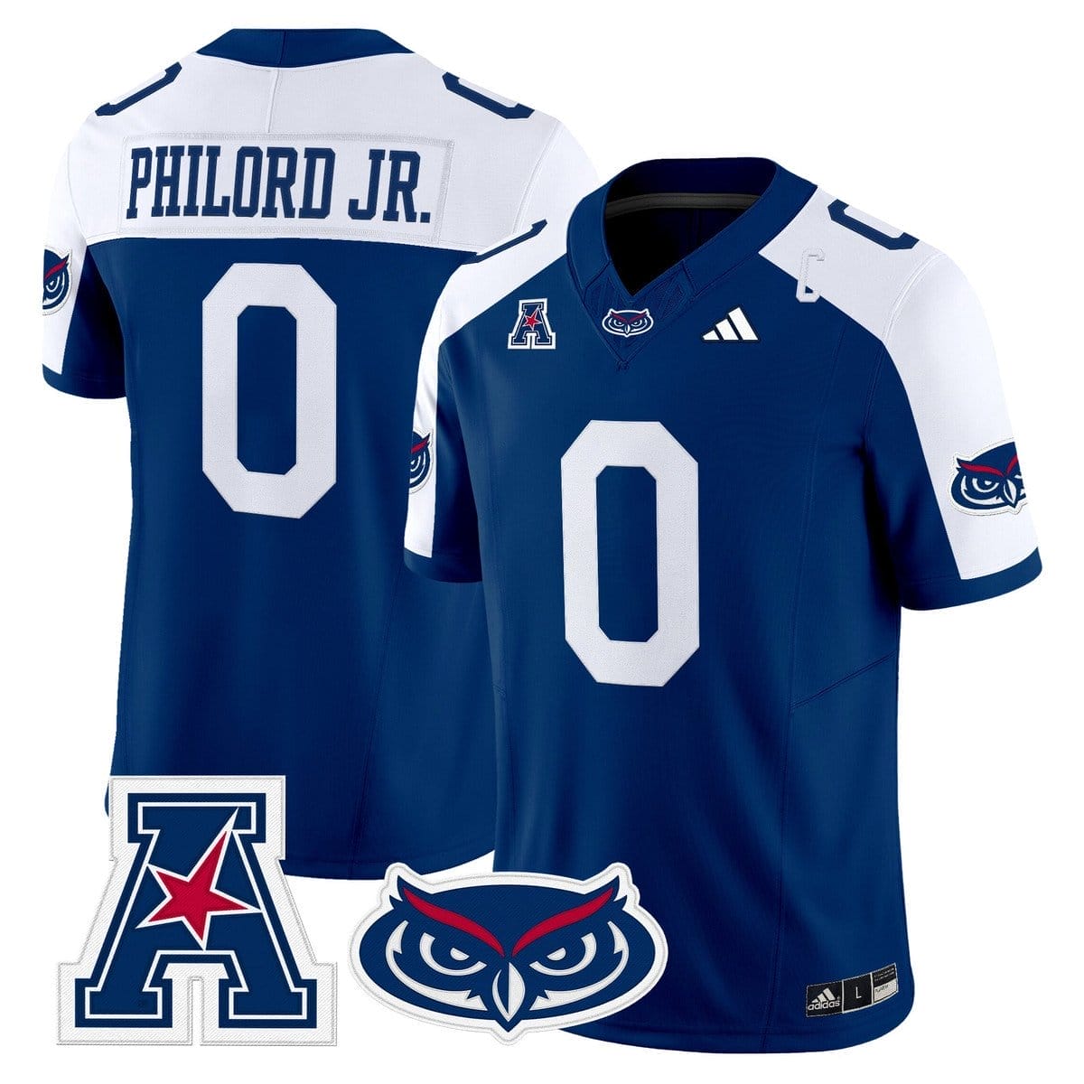 Wendol Philord Jersey #0 Florida Atlantic Owls 2025 All Stitched - Image 3
