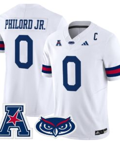 Alternative view of Wendol Philord Jersey #0 Florida Atlantic Owls 2025 All Stitched