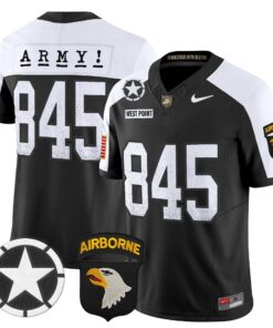West Point Jersey 845 Army Black Knights 2025 Screaming Eagles Black Alter