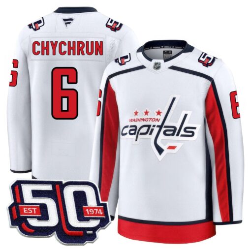 Men Washington Capitals 50th Anniversary Premium Jersey - All Stitched - Image 5