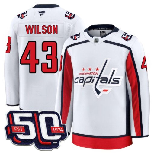 Men Washington Capitals 50th Anniversary Premium Jersey - All Stitched - Image 8