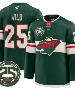 Alternative view of Wild Jersey #25 Minnesota Wild 25th Anniversary Patch Stitched