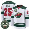 Wild Jersey #25 Minnesota Wild 25th Anniversary Patch Stitched 13 Wild Jersey 25 Minnesota Wild 25th Anniversary Patch Stitched White