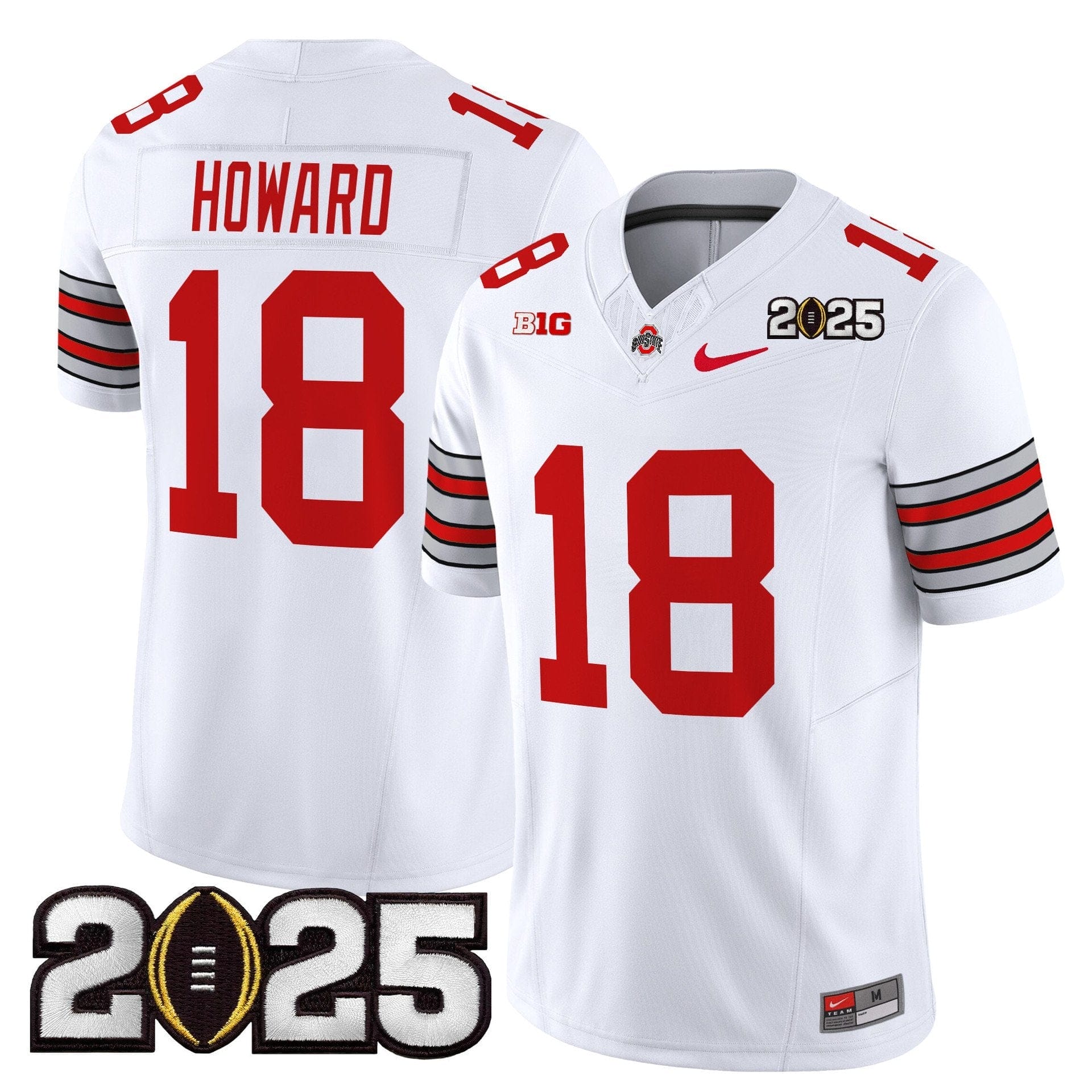 Will Howard Jersey #18 Ohio State Heritage Stripe 2025 CFP Final Stitched - Image 2