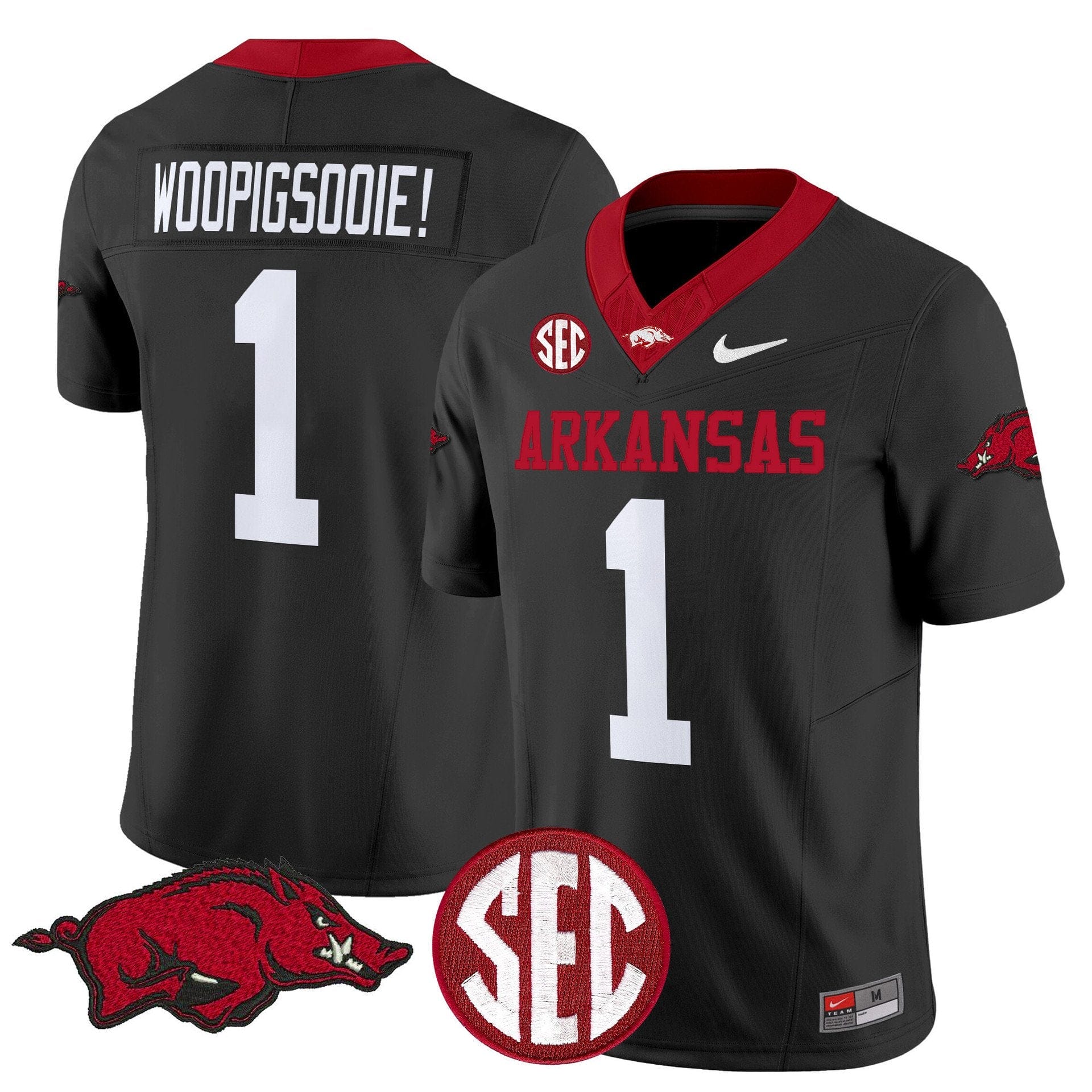 Woo Pig Sooie Jersey #1 Arkansas Razorbacks Limited Stitched
