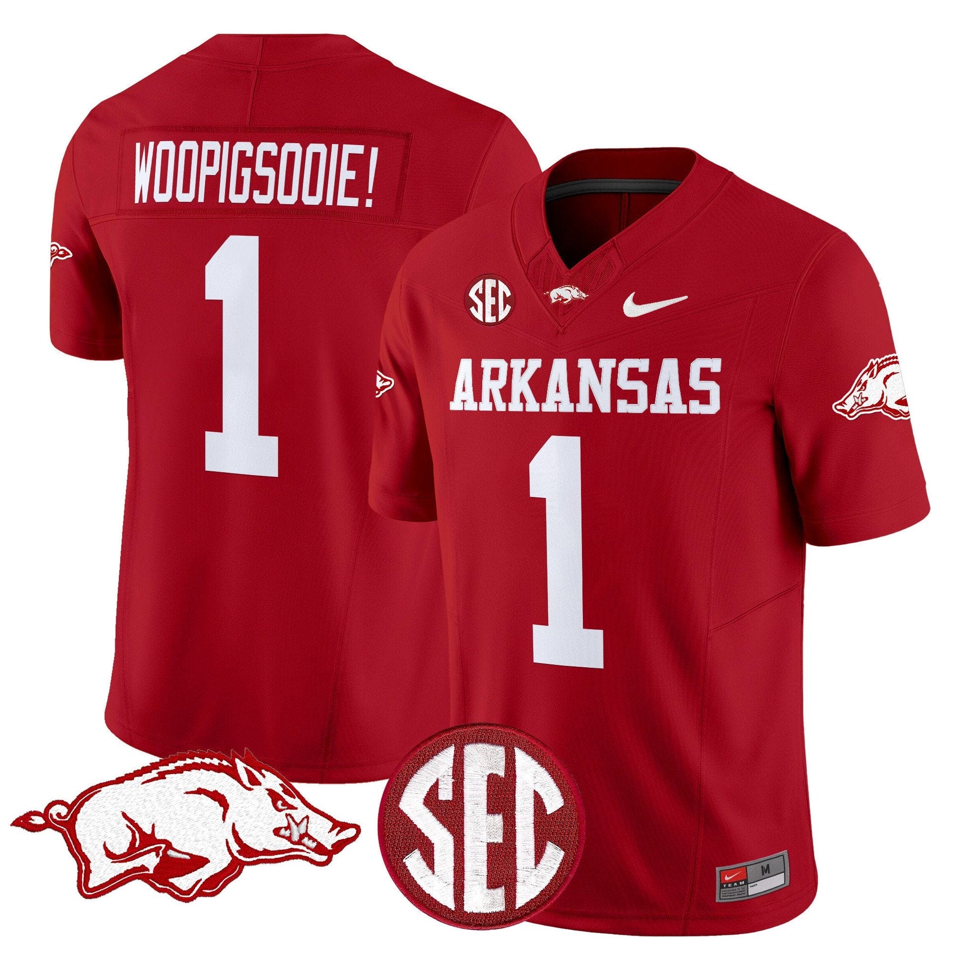 Woo Pig Sooie Jersey #1 Arkansas Razorbacks Limited Stitched - Image 5