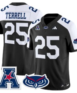 Xavier Terrell Jersey 25 Florida Atlantic Owls 2025 All Stitched Black Alter
