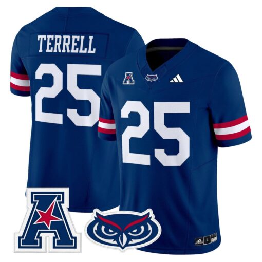 Xavier Terrell Jersey #25 Florida Atlantic Owls 2025 All Stitched - Image 4