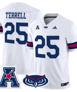 Alternative view of Xavier Terrell Jersey #25 Florida Atlantic Owls 2025 All Stitched