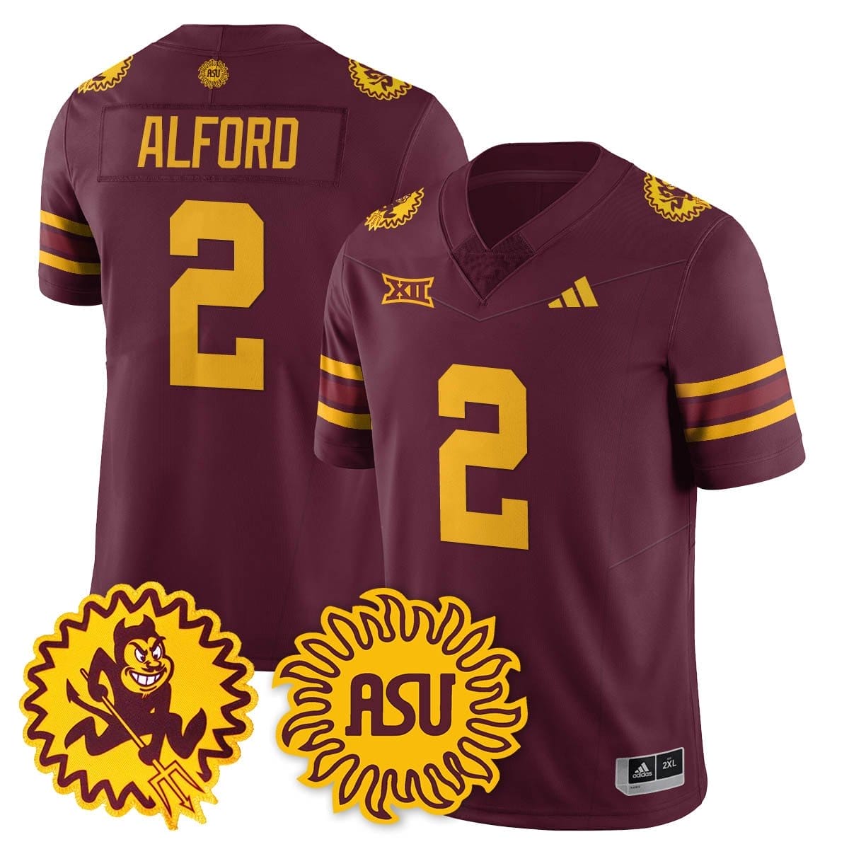 Xavion Alford Jersey #2 Arizona State Sun Devils 1975 Throwback Stitched - Image 4