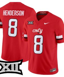 Xzavier Henderson Jersey 8 Cincinnati Bearcats 2025 Vapor Limited Stitched Red