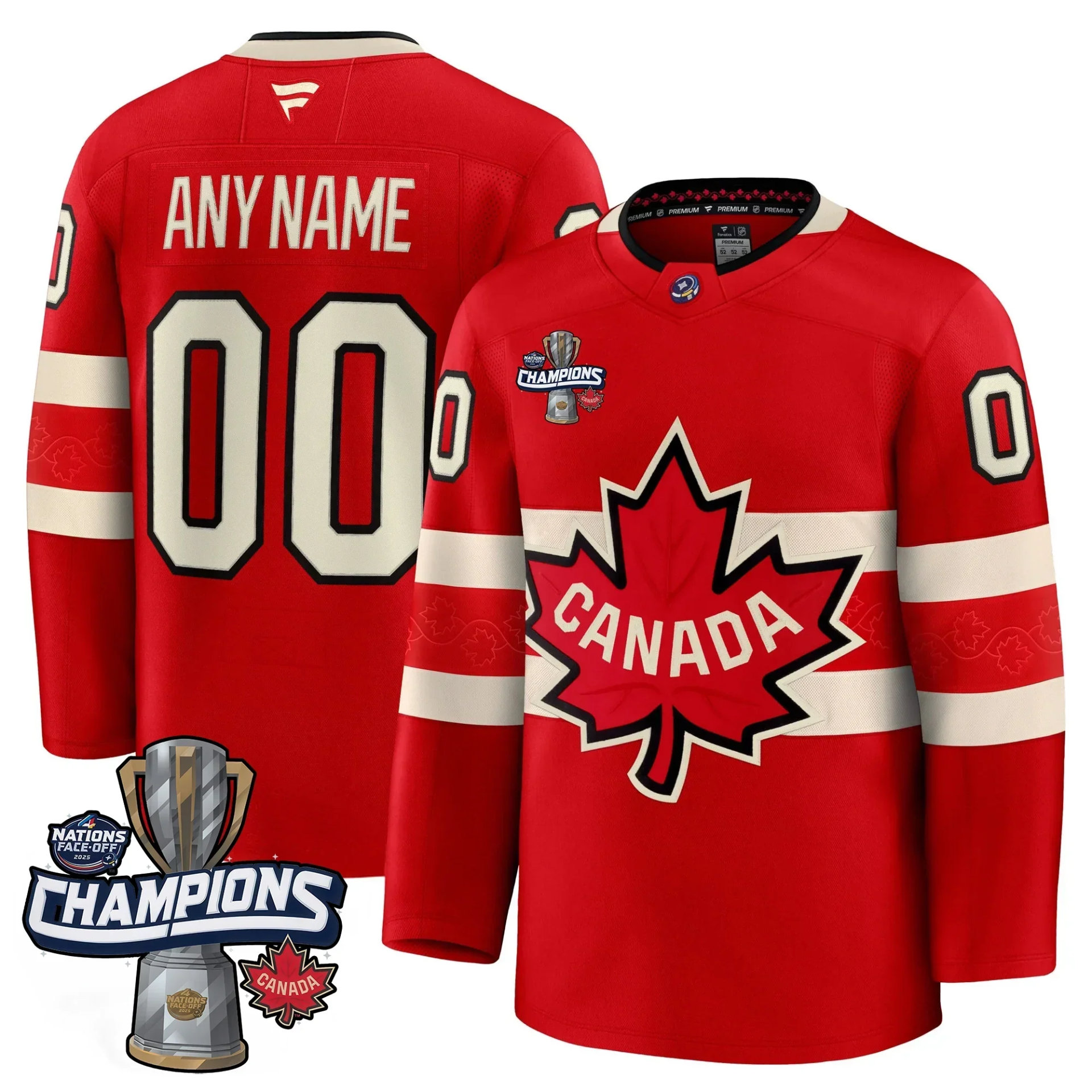 Custom Canada 2025 4 Nations Face-Off Champions Jersey - All Stitched 6 YourName