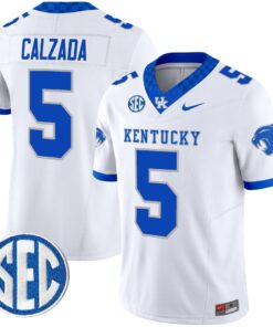 Alternative view of Zach Calzada Jersey #5 Kentucky Wildcats 2025 Limited Stitched