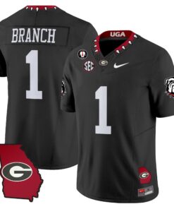 Zachariah Branch Jersey 1 Georgia Bulldogs 2025 Georgia Map Vince Dooley Stitched Black 1eeca55f 61fe 4417 b5ad a640a8aeaba5