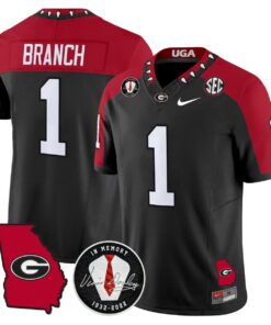 Zachariah Branch Jersey 1 Georgia Bulldogs 2025 Limited Stitched Black Alter
