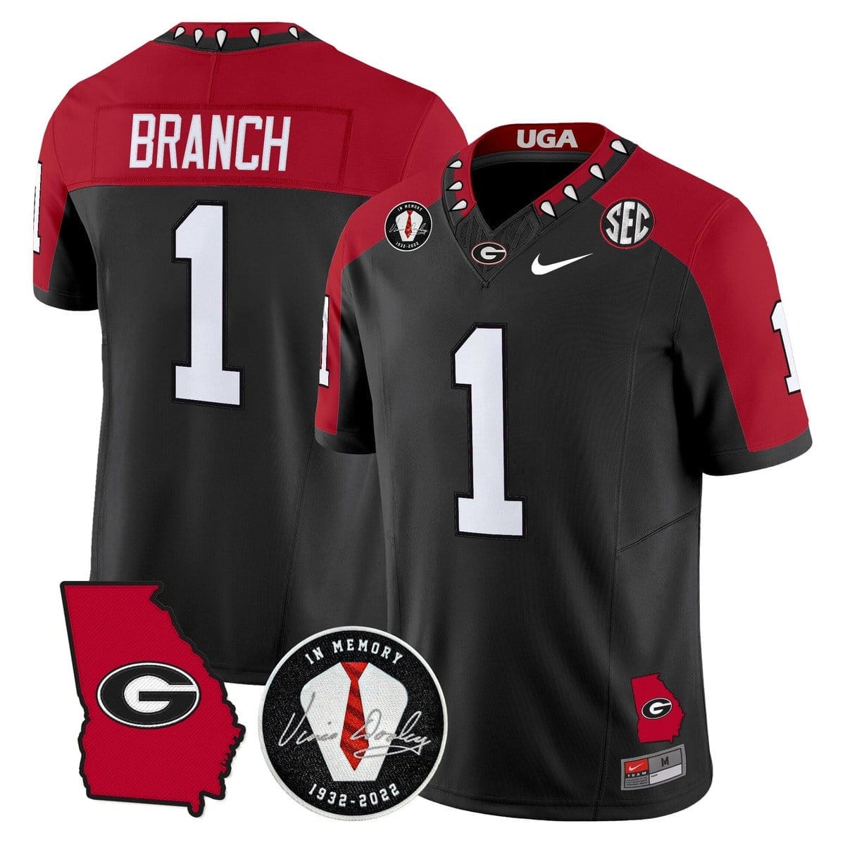 Zachariah Branch Jersey #1 Georgia Bulldogs 2025 Limited Stitched
