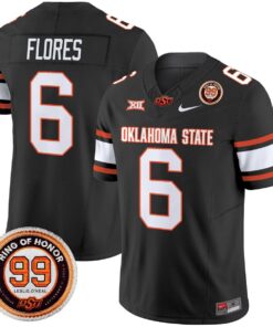 Zane Flores Jersey #6 Oklahoma State Cowboys 2025 Leslie O'neal Patch