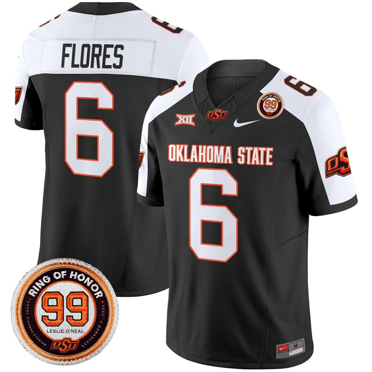 Zane Flores Jersey #6 Oklahoma State Cowboys 2025 Leslie O'neal Patch 3 Zane Flores Jersey #6 Oklahoma State Cowboys 2025 Leslie O'neal Patch - Image 3
