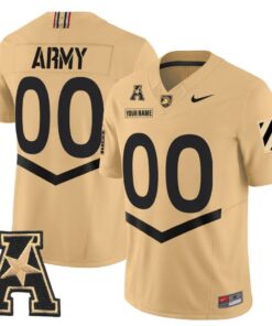 Custom Army Black Knights Jersey Name, Number 2025 Limited Stitched 19 ber 2025 Limited Stitched Tan