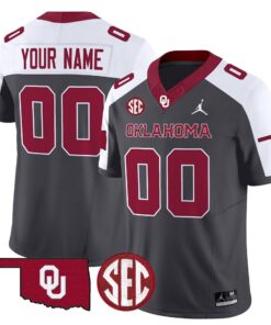 Alternative view of Custom Oklahoma Sooners Jersey Name, Number 2025 Vapor Limited Stitched All Colors