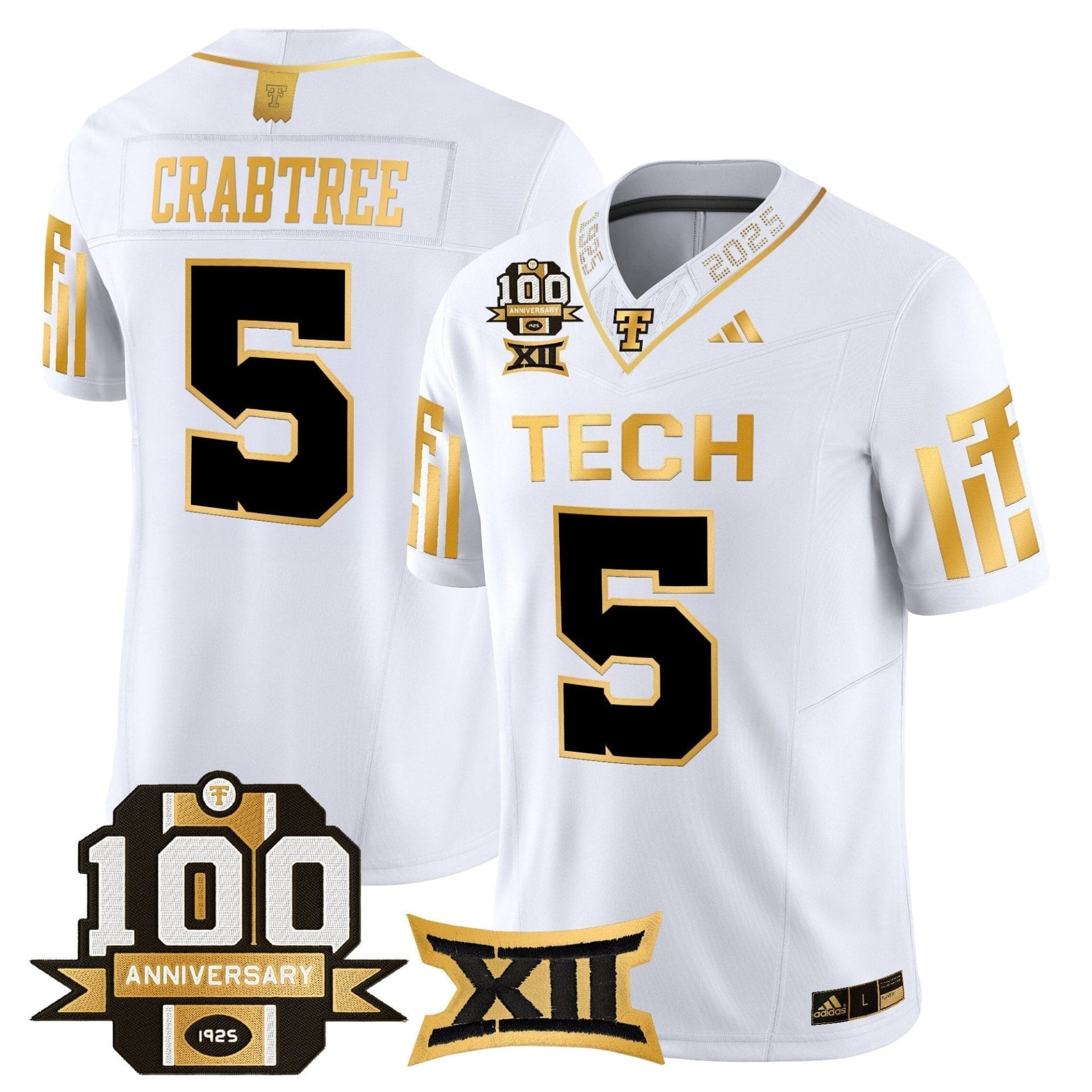 Texas Tech Red Raiders 2025 Gold Vapor Limited Jersey - 100th Anniversary Patch - All Stitched 28 Texas Tech Red Raiders 2025 Gold Vapor Limited Jersey - 100th Anniversary Patch - All Stitched - Image 28