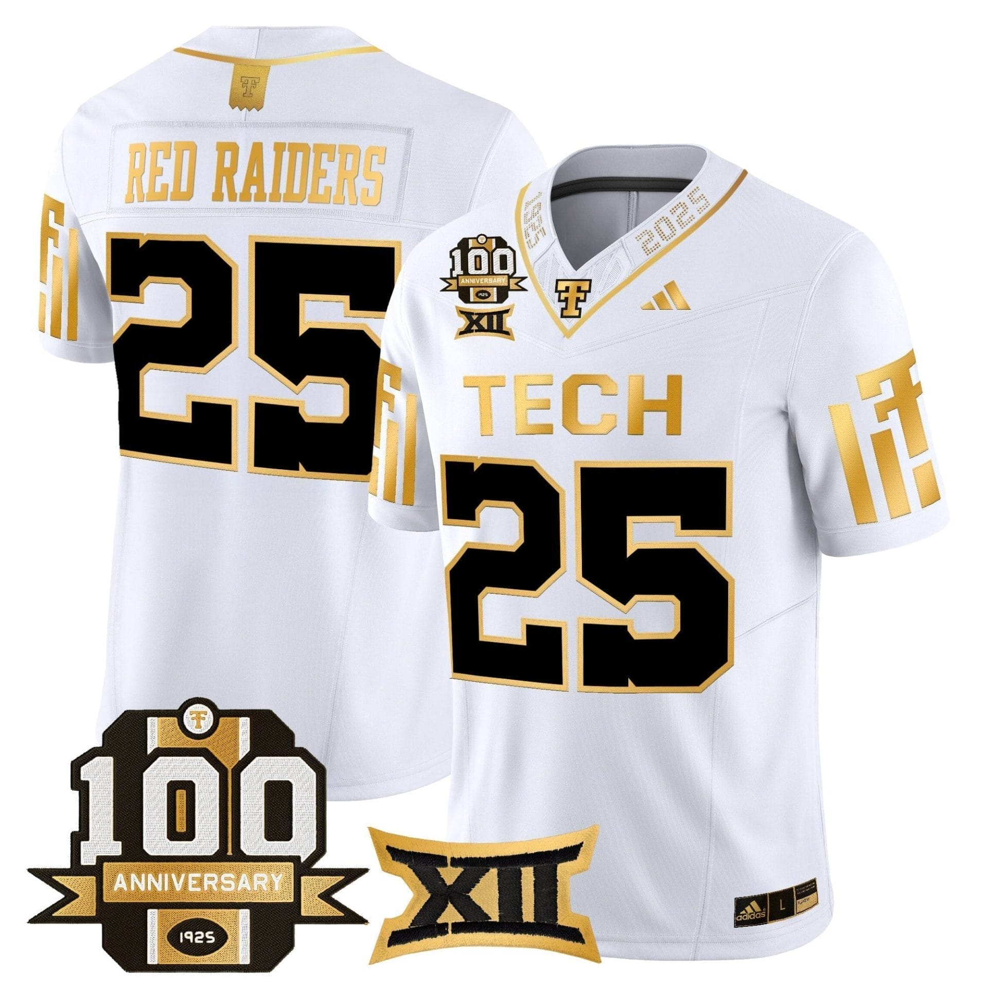 Texas Tech Red Raiders 2025 Gold Vapor Limited Jersey - 100th Anniversary Patch - All Stitched 30 Texas Tech Red Raiders 2025 Gold Vapor Limited Jersey - 100th Anniversary Patch - All Stitched - Image 30