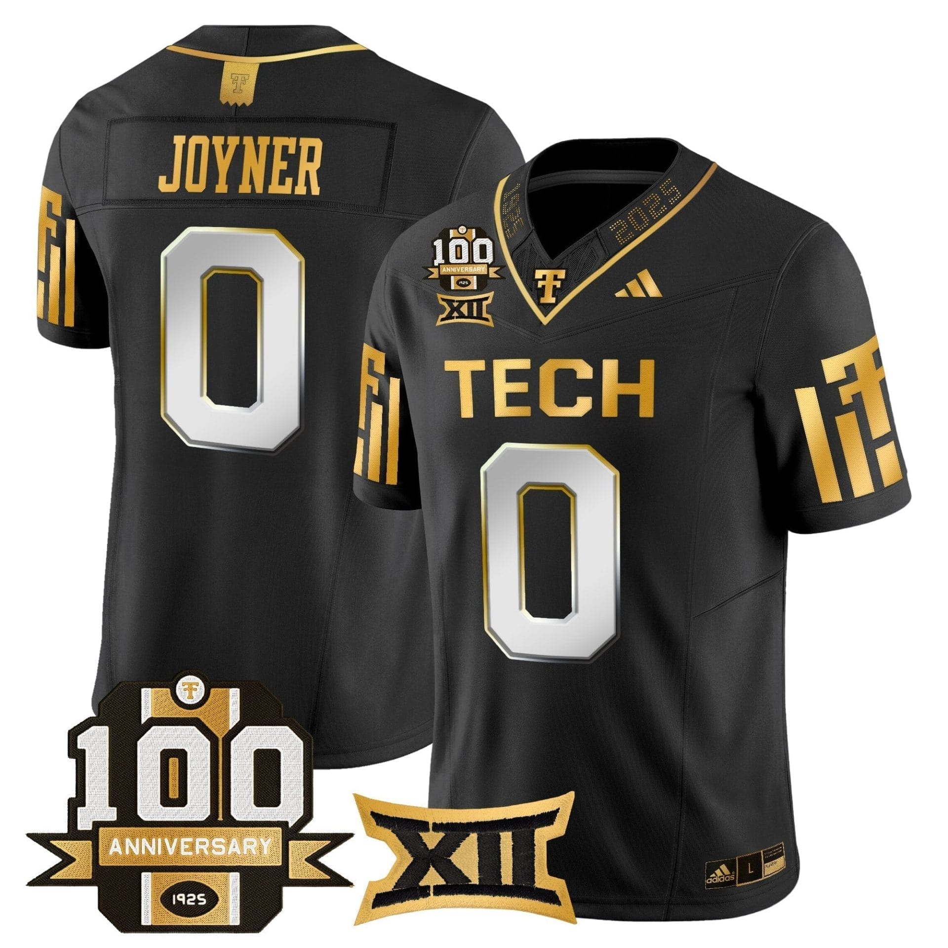 Texas Tech Red Raiders 2025 Gold Vapor Limited Jersey - 100th Anniversary Patch - All Stitched 11 Texas Tech Red Raiders 2025 Gold Vapor Limited Jersey - 100th Anniversary Patch - All Stitched - Image 11