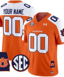 Alternative view of Custom Auburn Tigers Jersey Name, Number 2025 Alabama Patch Vapor Limited All Stitched