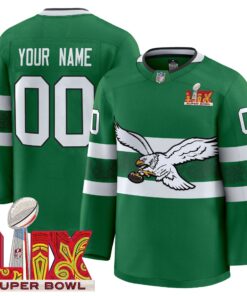 Eagles Kelly Green Hockey Premium Custom Jersey V3 - All Stitched