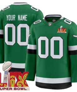 Eagles Kelly Green Hockey Premium Custom Jersey V2 - All Stitched