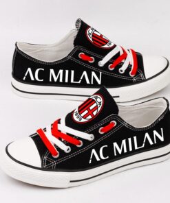 AC Milan Low Top Canvas Sport Sneakers Shoes For Men Women Fans