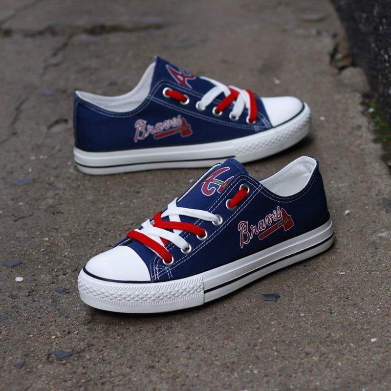 Atlanta Braves  Limited Print Low Top Canvas Shoes Sport Sneakers For Men Women Fans