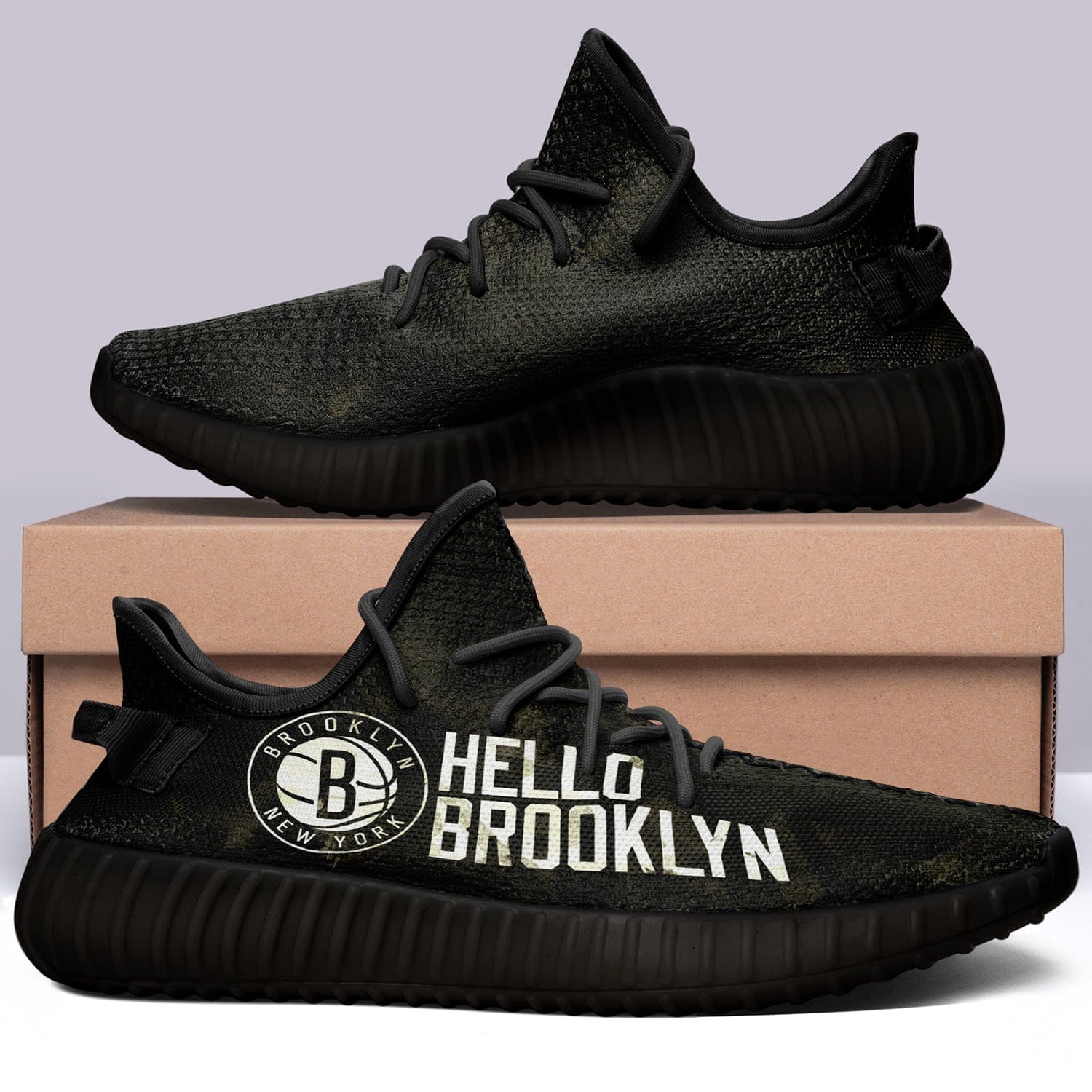 Brooklyn Nets NBA 350v Yeezy Sneakers For Men Women Fans