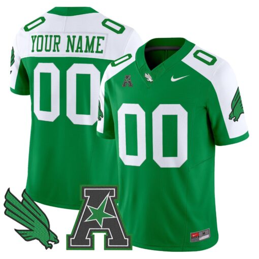 North Texas Mean Green 2025 Vapor Limited Custom Jersey - All Stitched - Image 3