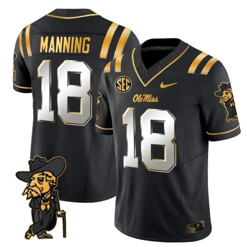 Men's Ole Miss Rebels 2025 Gold Vapor Limited Jersey - All Stitched - Image 6