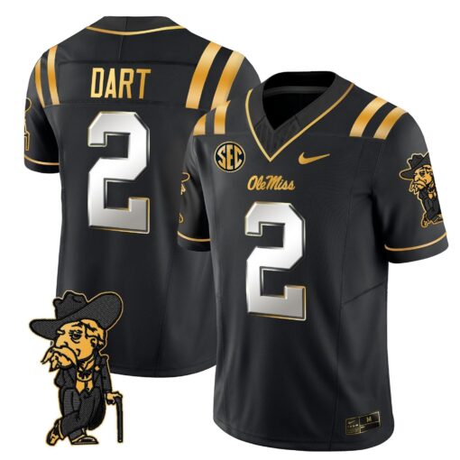 Men's Ole Miss Rebels 2025 Gold Vapor Limited Jersey - All Stitched - Image 5