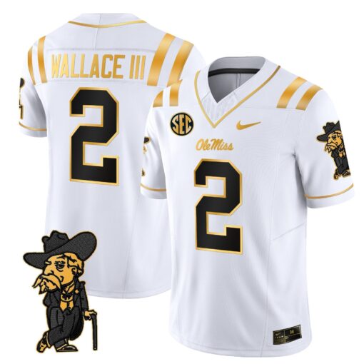 Men's Ole Miss Rebels 2025 Gold Vapor Limited Jersey - All Stitched - Image 30