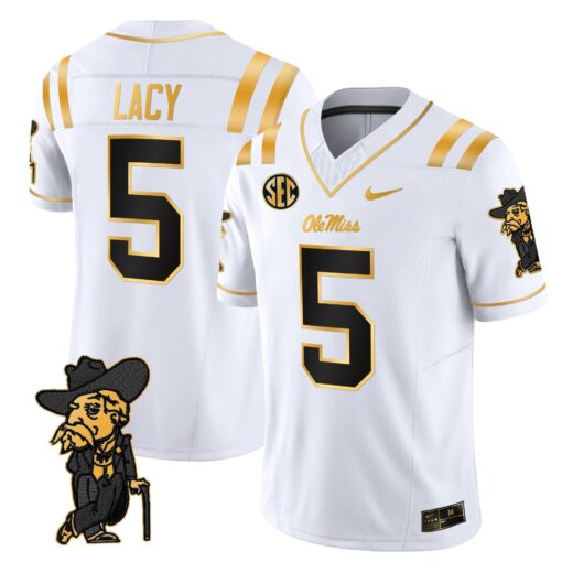 Men's Ole Miss Rebels 2025 Gold Vapor Limited Jersey - All Stitched - Image 29