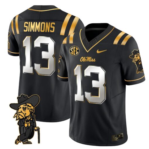 Men's Ole Miss Rebels 2025 Gold Vapor Limited Jersey - All Stitched - Image 3