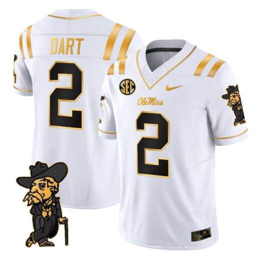 Men's Ole Miss Rebels 2025 Gold Vapor Limited Jersey - All Stitched - Image 27