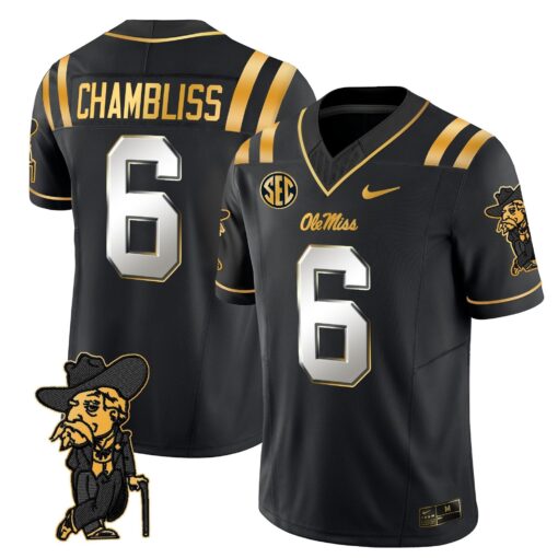 Men's Ole Miss Rebels 2025 Gold Vapor Limited Jersey - All Stitched - Image 32