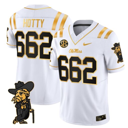 Men's Ole Miss Rebels 2025 Gold Vapor Limited Jersey - All Stitched - Image 12