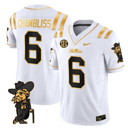 Men's Ole Miss Rebels 2025 Gold Vapor Limited Jersey - All Stitched - Image 26