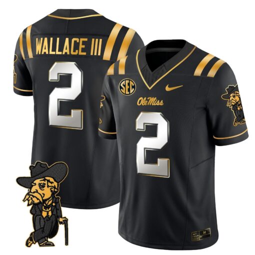 Men's Ole Miss Rebels 2025 Gold Vapor Limited Jersey - All Stitched - Image 8