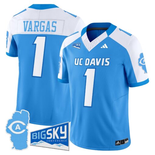 Men's UC Davis Aggies 2025 'Lake Tahoe Patch' Vapor Limited Jersey - All Stitched - Image 19