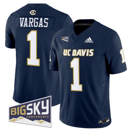 Men's UC Davis Aggies 2025 'Lake Tahoe Patch' Vapor Limited Jersey - All Stitched - Image 8