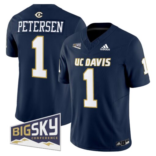 Men's UC Davis Aggies 2025 'Lake Tahoe Patch' Vapor Limited Jersey - All Stitched - Image 10