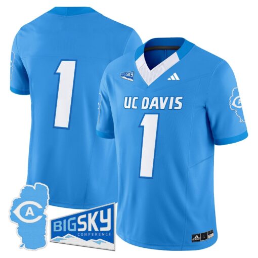 Men's UC Davis Aggies 2025 'Lake Tahoe Patch' Vapor Limited Jersey - All Stitched - Image 40