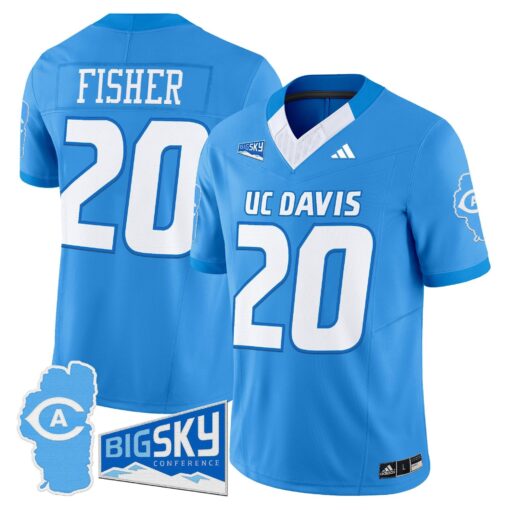 Men's UC Davis Aggies 2025 'Lake Tahoe Patch' Vapor Limited Jersey - All Stitched - Image 16