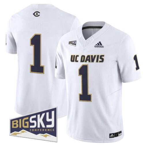 Men's UC Davis Aggies 2025 'Lake Tahoe Patch' Vapor Limited Jersey - All Stitched - Image 2